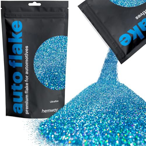 Hemway Premium Automotive Glitter Flake Paint Additive - Ocean Blue Holographic | Ultrafine Metal Flakes for Car, Truck, RV, Motorbike & Boat Decoration | Mix with Auto Paint | 100 g