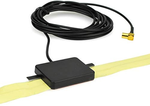 Aktive Glasklebeantenne für DAB+ mit SMB Buchse | +10dB Verstärkung | 12V Phantomspeisung | Frequenz: Band III 174~237MHz / L-Band 1452~1492MHz | 3,5m Kabel | Impedanz: 50Ohm