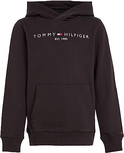 Tommy Hilfiger Kinder Unisex Hoodie Essential mit Kapuze, Schwarz (Black), 7 Jahre