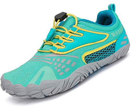 SAGUARO Enfants Chaussures de Trail Chaussures Minimalistes pour Garçons et Filles Respirant Antidérapant Barefoot Chaussures de Sport Running Extérieur Vert Profond 30 EU