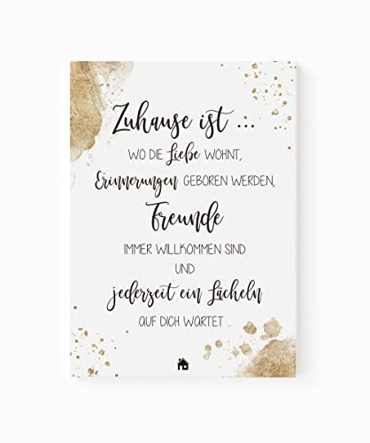 Yuweli® Geschenkkarte Zuhause ist mit Umschlag Glückwunsch-Karte zum Hausbau Richtfest Eigenheim Umzug Einzug