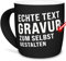 Tasse mit Gravur selbst gestalten - mit eigenem Spruch oder Wunschname gravieren - Keramiktasse außen gummiert - Schwarz, 300 ml