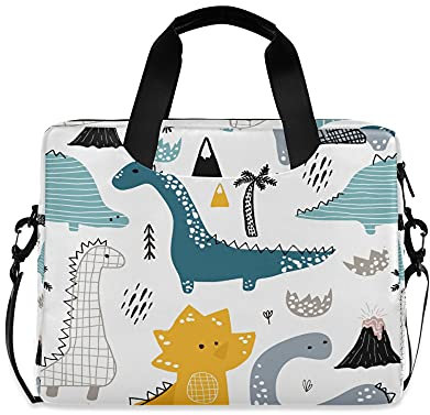 Dinosaurier Mädchen 14 Zoll Laptop Tasche Kreative Kindish Dino Kids 10 Tablet Tasche Sleeve Handtaschen für Sekundärschule Frauen 15,6 Computer Tasche Aktentasche