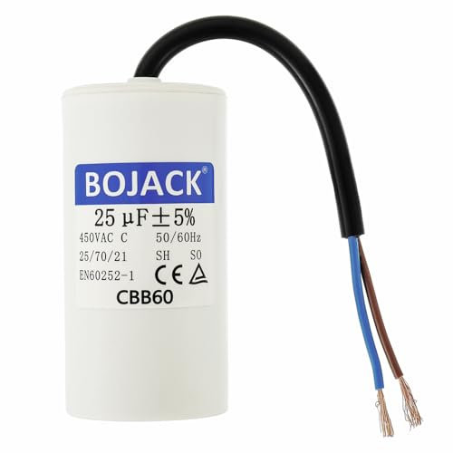 BOJACK CBB60 450V 25uf AC Condensateur ondensateur de moteur, condensateur de démarrage de moteur, condensateur microfarad 50/60Hz Avec Fil