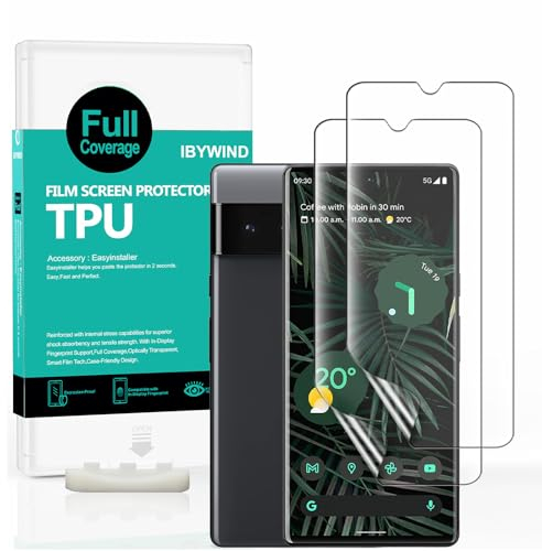 Ibywind Schutzfolie für Google Pixel 6 Pro(2 Stück),TPU Folie,Blasenfreie Klar HD,Fingerabdruckerkennung