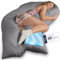 Traumreiter Visco XXL Seitenschläferkissen mit Bezug Baumwolle Graphit Grau, Hybrid Kissen + 1cm Memory Foam, U förmiges Schwangerschaftskissen Gel Body Pillow Komfortkissen Ergonomie Zertifiziert