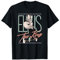 ELVIS PRESLEY Offizielles Vintage T-Shirt Schwarz Klassische Passform Halbarm Klein EU S
