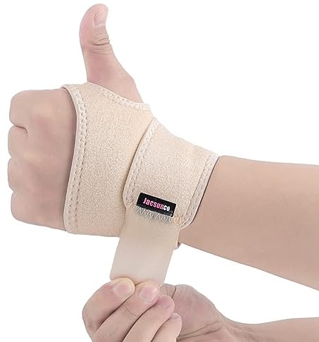 Handgelenk Bandagen, Kompressionsbandage zur Schmerzlinderung, Handgelenkstütze für Sport, Fitness, Kraftsport und Alltag, Wrist Wrap für Damen und Herren, Passend für Links und Rechts Hand (Beige)