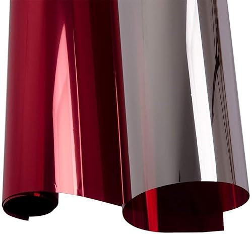 PSSC Window Film Reflective One Way Glass Privacy Solar Tint Self-Adhesive Red 30cm x 610mm