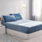 Damier Kinder Winter Spannbettlaken 140x200cm Blau Fleece Warme Plüsch Spannbetttuch Cashmere Coral Jungen Kids Bettlaken Geeignet für 30cm Matratze