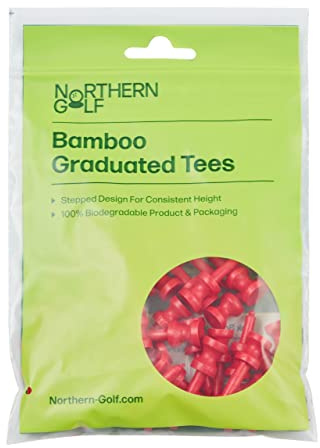 Northern Golf Graduated Bamboo Golf Tees (Red 1 1/4 25 Tees Per Pack)