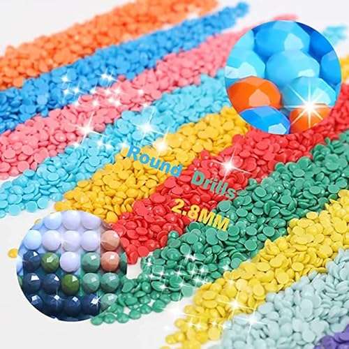 YEYKZART Perles Rondes Pour Diamant Peinture Art Diamants De Remplacement Pierres De Forage Broderie Diamant (3000pcs)