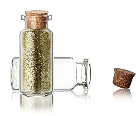 BigDean 60 Stück 10 ml Glasfläschchen mit Korken ca. 5x2cm - Ideal für Gewürze, Öl, Sand, Perlen, Pfeffer, Thymian - Super Geschenkidee & Dekoration - Robust & wiederverwendbar