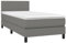 vidaXL Boxspringbett mit Matratze LED Bettgestell Einzelbett Polsterbett Bett Hotelbett Bettrahmen Lattenrost Schlafzimmerbett Dunkelgrau 90x200cm Stoff