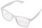 Miobo Sonnenbrillen Party Brillen 1980 style Retro Atzen Nerdbrille Hornbrille Sonnenbrille oder Klarglas Schwarz (Weiss Klarglas)