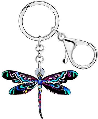 LONYOO Acryl Libelle Schlüsselanhänger Auto Schlüssel Rucksack Libelle Geschenke für Frauen Mädchen Frühling Sommer Charms