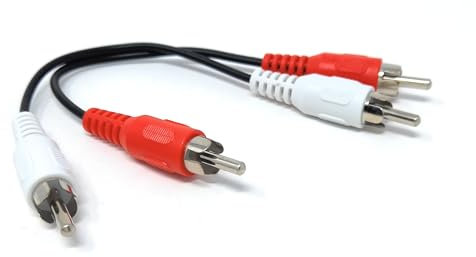 DRUT 15cm RCA to RCA Phono Twin Jack to Jack Stereo Audio Cable Lead Cord Compatible With CD/DVD/Amplifier/Hifi/DJ Mixer/Turntable 0.5ft Black Nickel Connectors