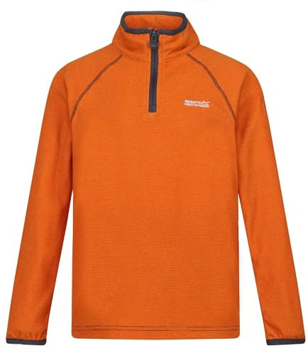 Regatta Loco Half Zip Pile per Bambini, Orange Pepper, 9-10 Anni