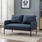 Wahson Sofa 2 Sitzer Couch mit Lehne, gepolsterter Sessel Loungesofa Stoffsofa Metallrahmen, Doppelsofa für Wohnzimmer Empfang Café, Blau
