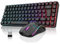 RedThunder K84 Combo Clavier et Souris USB sans Fil Gamer, AZERTY Français, Batterie Rechargeable RVB Rétroéclairée, Clavier TKL à 75% et Souris Optique Légère en Nid d'abeille 3200 DPI (Noir)