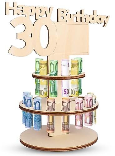 TAKUZA Originelle Geldgeschenke Geburtstag 30 Holz, Geschenke 30 Geburtstag Mann, Geschenk Zum 30 Geburtstag Frau, Geburtstag JubiläUm, GäStebuch Aus Holz Geschenke für Familie, Freunde