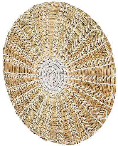 IMIKEYA Wohnkultur Wanddekoration Aus Seegras Zum Aufhängen An Der Wand Korbdekoration Dekorative Schüssel Und Tabletts Aus Seegras Flache Und Runde Wanddekoration Aus Korbgeflecht