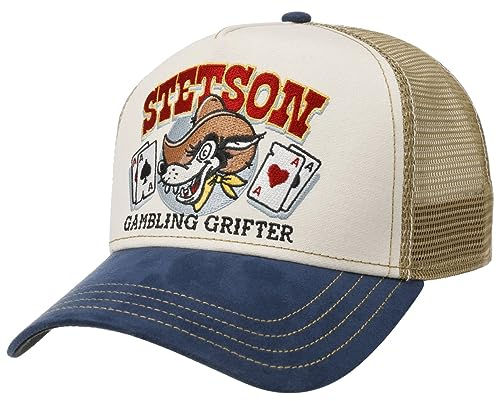 Stetson Gambling Grifter Trucker Cap Snapback Baumwolle Beige One Size Small (52-55 cm)