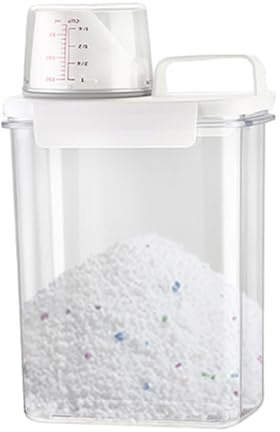 DSOPV Récipient à lessive en poudre, distributeur d'adoucissant pour tissu, avec poignée pour protéger contre l'humidité, réutilisable (M)