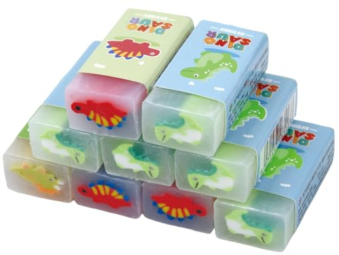 Nivofu 9 Stück 4B Radiergummi Kinder mit Dinosauriermuster, Art Eraser, Weich Radierer, Bleistift Radiergummi, Schreibwaren für Schule, Zuhause, Skizzen, Gemälden, Künsten