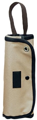 Generic Camping Utensil Roll up Bag - 12 Slots Portable Roll Up Pouch Bag | Multi-Purpose Cutlery Roll Pouch for Forks, Spoons, Chopstick, Travel Organizer for Cooking, Camping, Khaki, Refer to