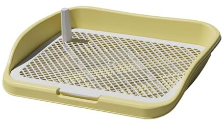 Milageto Soporte para Almohadilla para Orinar para Perros, Almohadilla para Orinar para Cachorros, Inodoro para Adiestramiento de Perros en Interiores, Bandeja, Amarillo