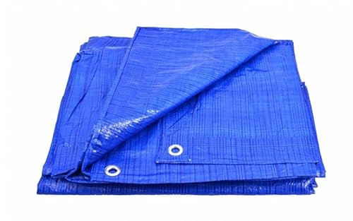 BK SHOP Abdeckplane Wasserdicht - 6 x 10 m 50 g/m2 | Gewebeplane 6 x 10 m, Blau wasserdichte Plane, Schutzplane 50 g/m2, Abdeckplanen in den Garten