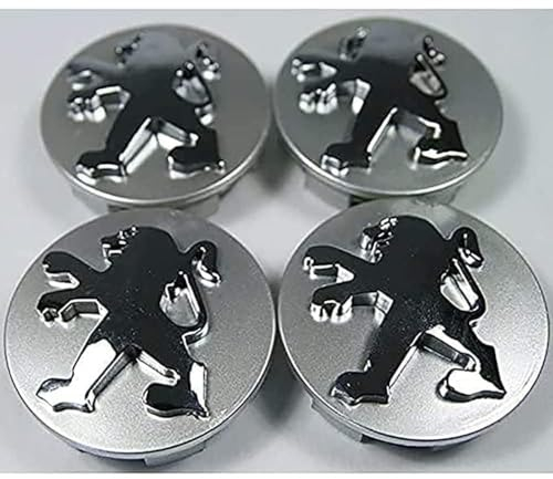 DCAJHSD 4pcs Auto Radabdeckungen für Peugeot 106 107 206 207 307 308 406 407 56MM,Alufelgen Felgenkappen Nabendeckel Aufkleber Auto Modifikations Zubehör