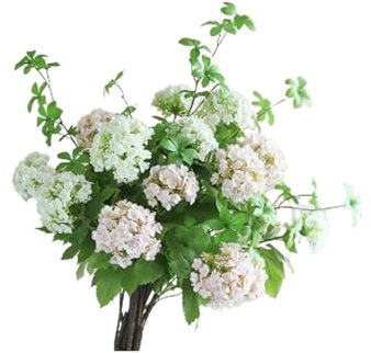 HGTYDV2 Mazzi di Fiori di Ortensia di Seta Ortensia Artificiale Verde Misto Arbusti Piante Composizioni Fiori Finti di Lusso per Soggiorno Tavolo da Pranzo