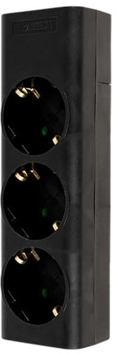 REV Steckdosenleiste - Mehrfachsteckdose ohne Kabel 3-Fach, max. 3680W, schwarz