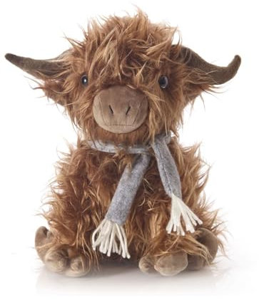 Fergus The Highland Cow Doorstop with Scarf | Novelty Decorative Fabric Animal Door Stop | Cow Shaped Door Stopper 1.5kg - 27cm