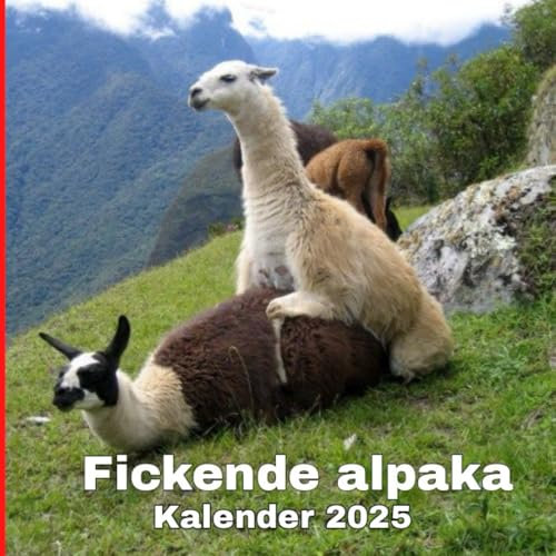 Fickende Alpaka kalender 2025: Geschenk für AlpakaLiebhaber