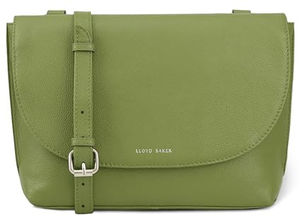 Lloyd Baker London – LYNA Flap-Over Crossbody Bag: Women's Modern Design in 100% Genuine Full Grain Leather- EPSOM GREEN (Light Green)