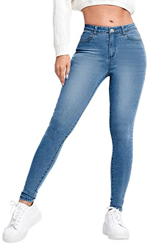 Generisch High Waist Jeans Hose Damen Jeanshose Gerader Schnitt Straight-Fit Jeans bis Übergröße Große Größen Sexy Denim Jeggings Yogahose Leggings mit Skinny Jeanshosen Taschen Skinny Hüfthose
