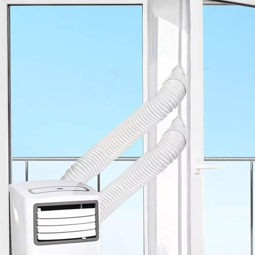 Kit de Sellado de Ventana de Aire Acondicionado,Kit Ventana Aire acondicionado Portatil,Cubierta Aislante Ventanas Air Acondicionados,Sello de ventana Impermeable para AC Móvil (4m Agujero doble)