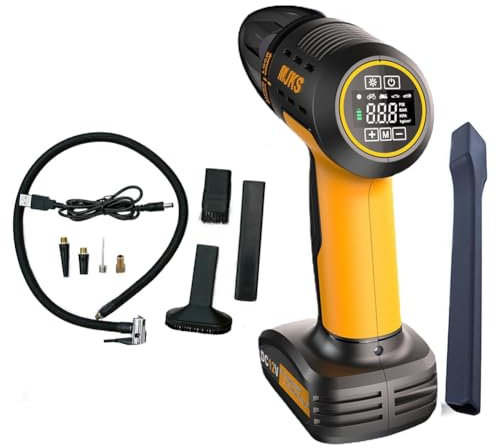 Nelsonerty Wireless Hand Vacuum Cleaner & Air Compressor with & Extensive Accessory Set - Inflating Car Tires