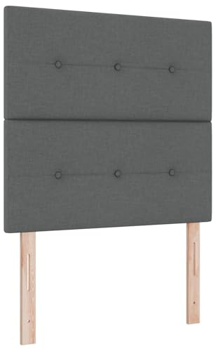 vidaXL Dunkelgraues Stoff Boxspringbett mit verstellbarem Kopfteil und Memory-Schaum-Matratze 120 x 190 cm langlebiger, fleckenresistenter Polsterrahmen für Schlafzimmerdeko Möbelprotektor-Pad