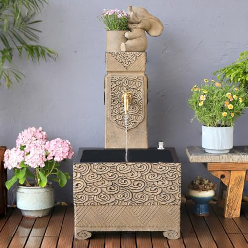 YCCYHQ Colonne d'eau Extérieure, Colonne d'eau avec Robinet de Jardin en Laiton et Réservoir d'eau, Distributeur d'eau de JardinRrésistant aux intempéries