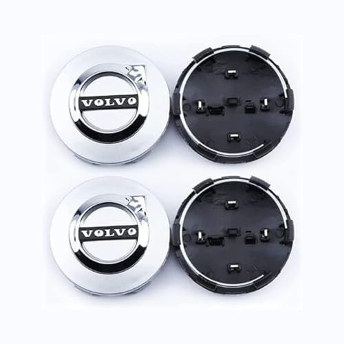 ZCNDGHMQ 4 pièces Auto Cache Moyeux pour Volvo V40 2016-2020,65mm,Cache-écrou de Roue Cache Moyeux Autocollant Jante Centre D'emblème Accessoires