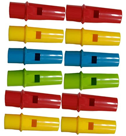 VINTORKY 12Pcs Creative Cylinder Shape Flute Whistles DIY Music Instrument for Safe Durable Material for Birthdays Festivals Engaging