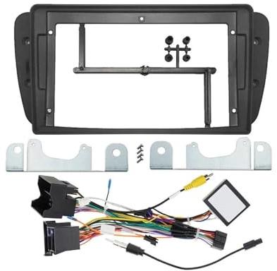 Auto Für Seat Für Ibiza 6J 2008–2013 2-DIN-Stereo-Blende Kabelbaum Stromkabel Adapter Canbus-Decoder Autoradio-Einfassung Autoradio-Rahmen(Frame and Canbus)