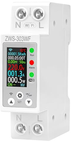 Contatore energia elettrica 63A TUYA misuratore consumo elettrico WIFI AC80-300V contatore di energia monofase Protezione contro le perdite in ritardo con sovraccarico di corrente ZWS-303WF