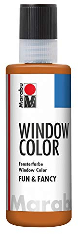 Marabu 04060004047 - Window Color fun & fancy, hellbraun 80 ml, Fensterfarbe auf Wasserbasis, ablösbar auf glatten Flächen wie Glas, Spiegel, Fliesen und Folie