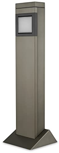 REV Wegeleuchte SteelCraft - Höhe 57cm, 150 Lumen, 6500K, Gartenbeleuchtung IP44 Spritzwasserschutz - Standleuchte außen, Silber