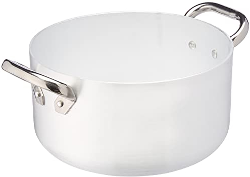 Pentole Agnelli Alluminio ALMA104PI24 Linea Casseruola Alta, Fondo a Induzione con 2 Manici, 24 cm, Acciaio